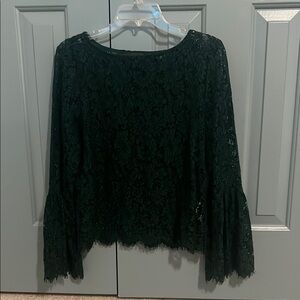 Karen Kane Green Ruffled Blouse